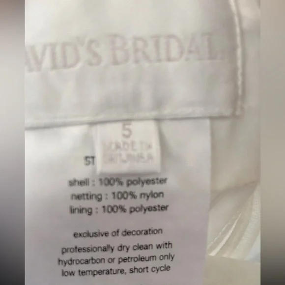 David’s Bridal White Flower Girl Dress Size 5 Layered Organza Wedding - Picture 5 of 7